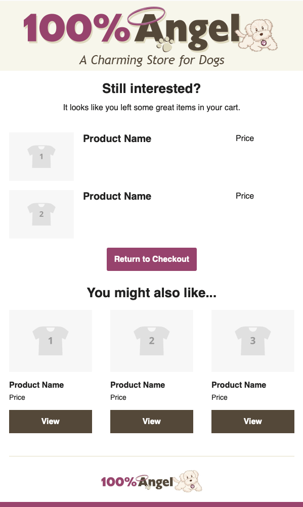 Automated Abandon Cart Email Design