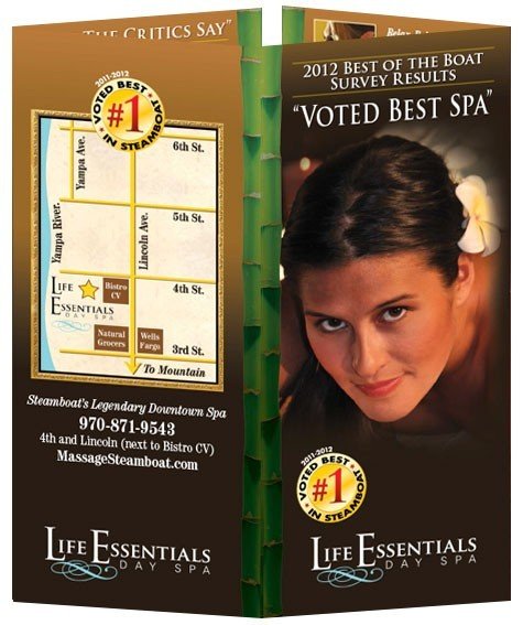 Rack Brochure Design for Life Essentials Day Spa