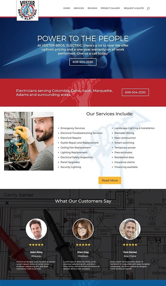 Veeter Bros. Electric Website Design