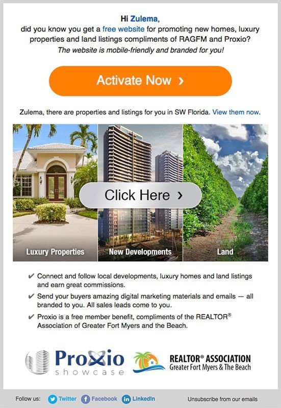 Email Campaign for Proxio and RAGFM