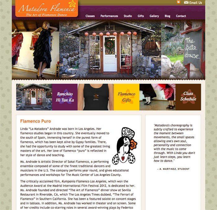 Matadora Flamenca Website Design